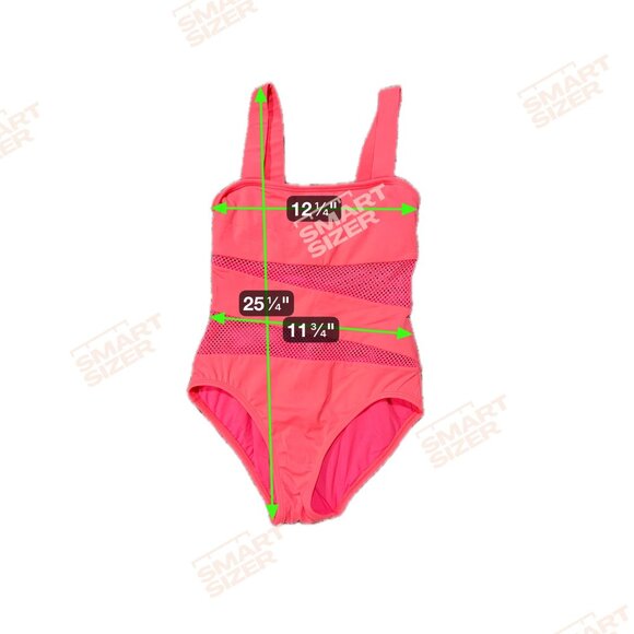 Dkny Mesh Accent Square Neck One Piece Swimsuit In Bright Pink Size 6 See Thru - Picture 4 of 4